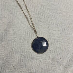 Long necklace, blue/gold